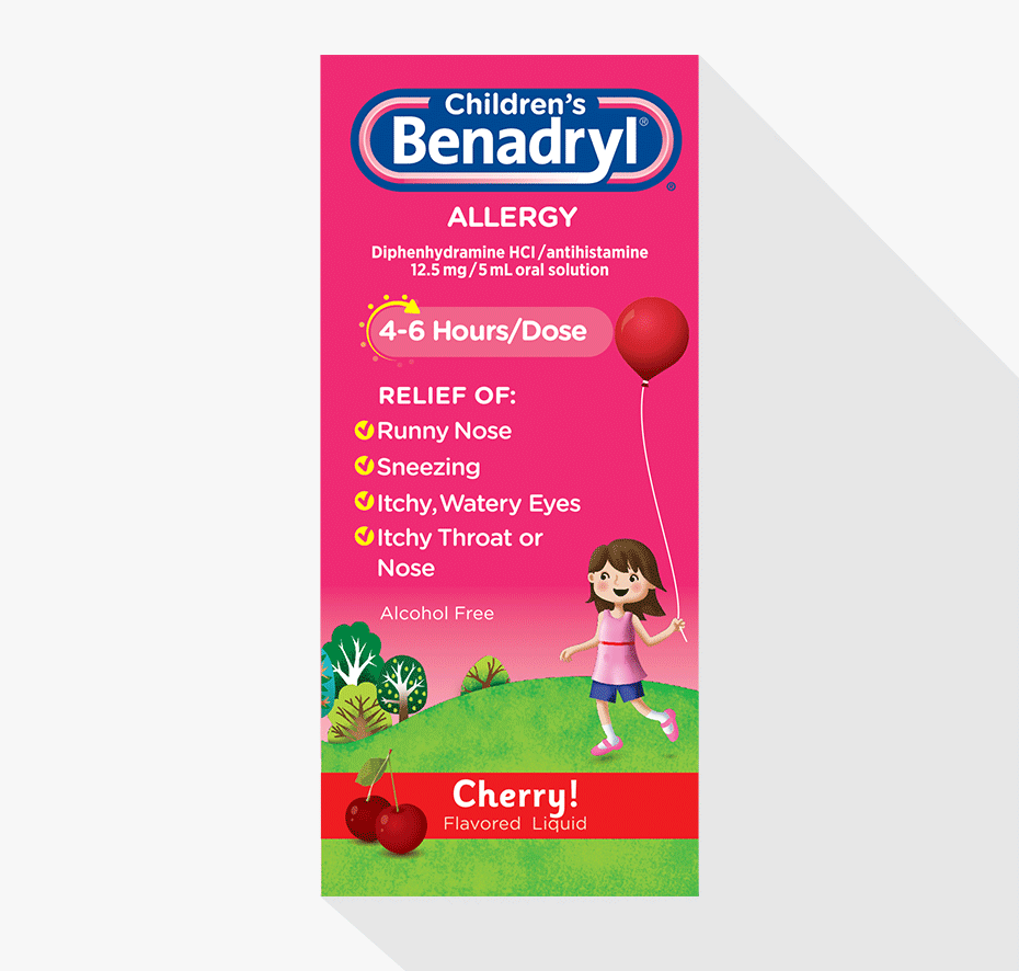 Benadryl Childrens Allergy Relief Elixir, Cherry Flavored, 4 Oz